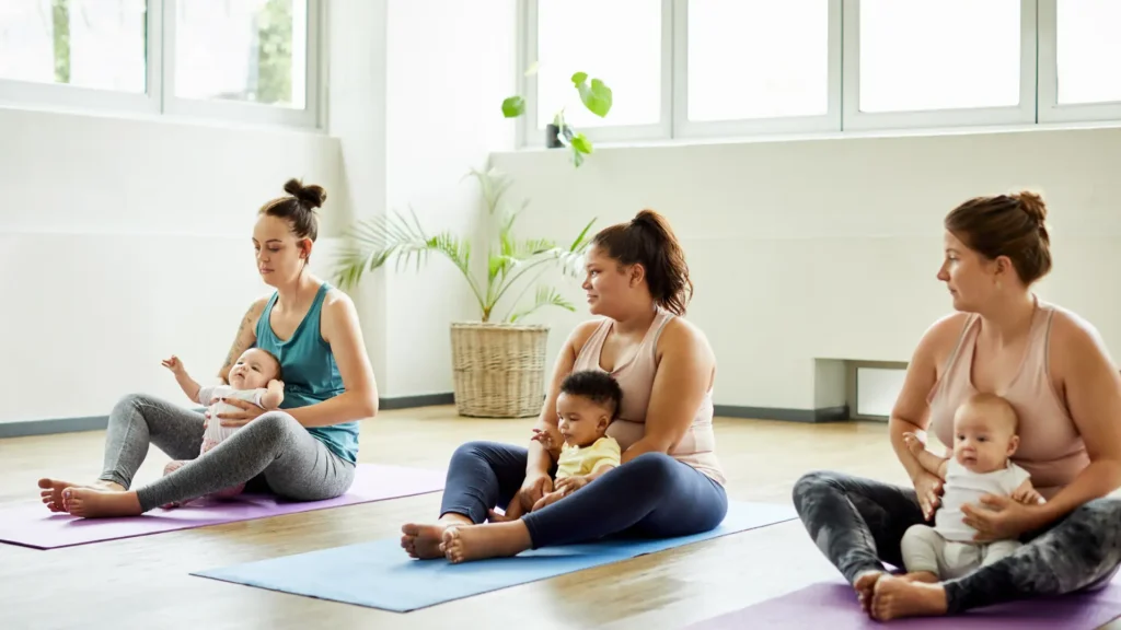 Safe yoga accessories for new mother