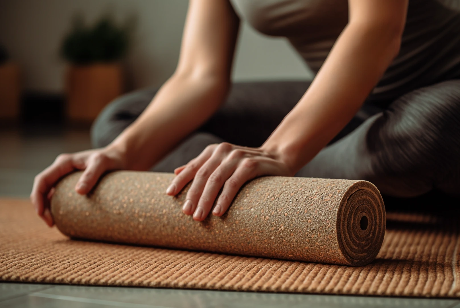 Hero branding cork yoga mat