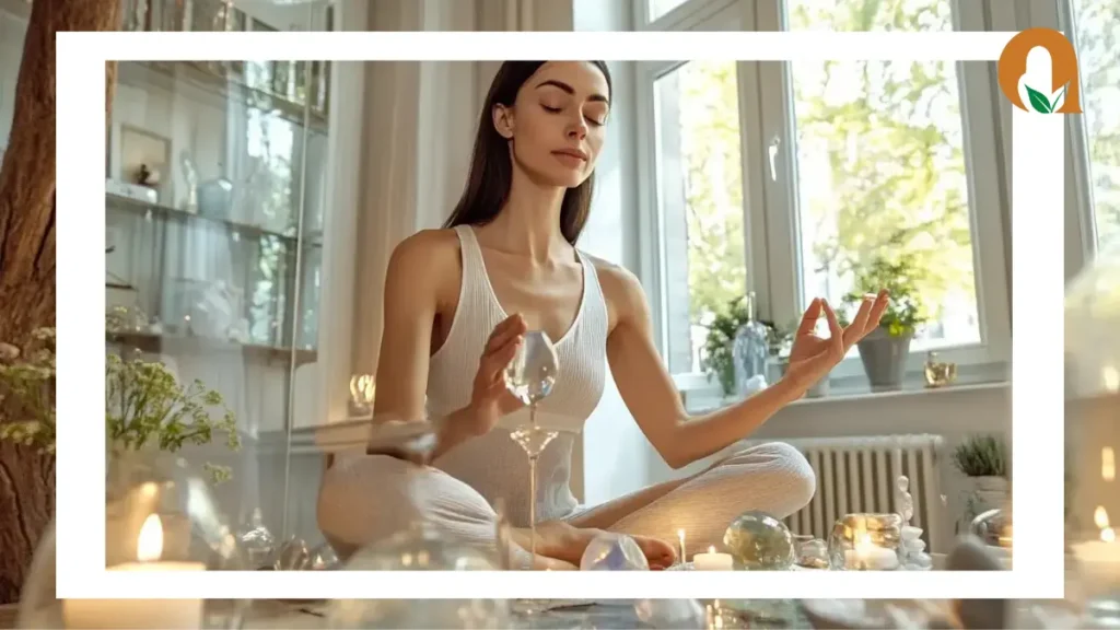 A peaceful yoga scene with a person in child’s pose, highlighting relaxation and mental clarity.

