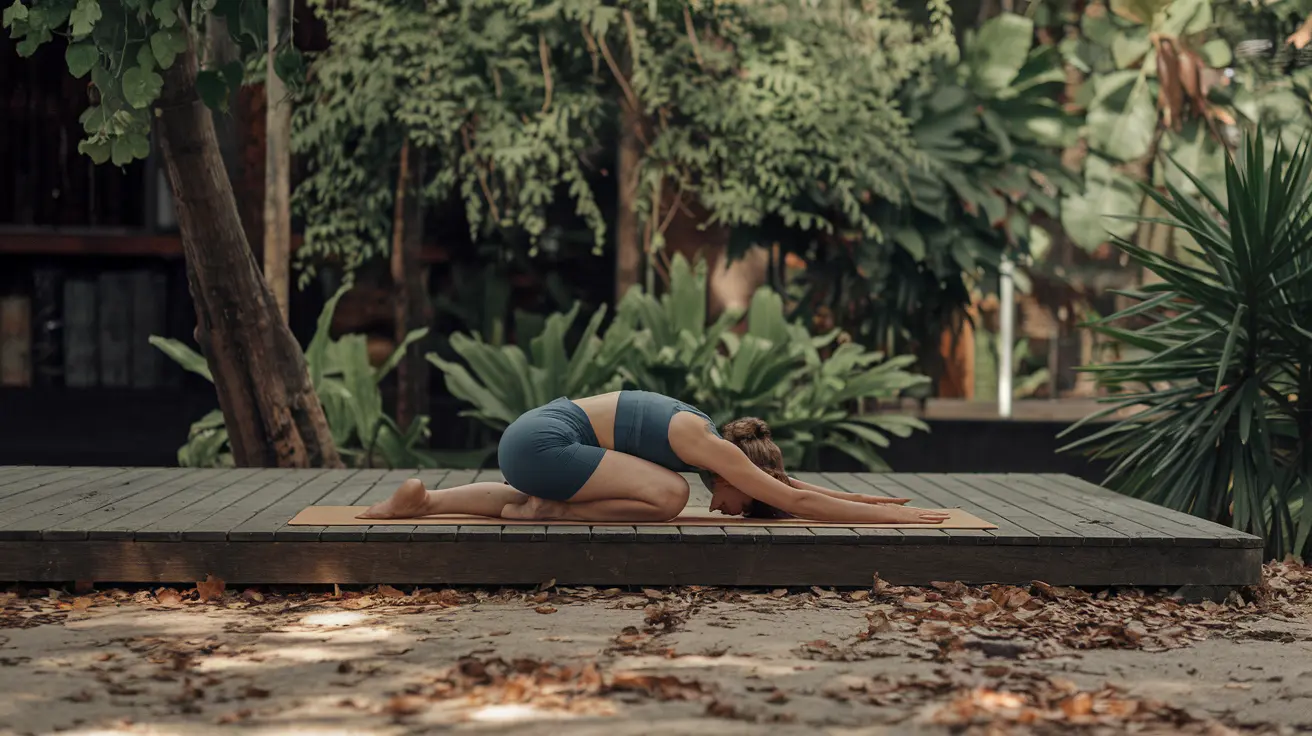 a lifestyle shot that conveys the aesthetic and benefits of cork yoga mats in a natural, appealing setting.