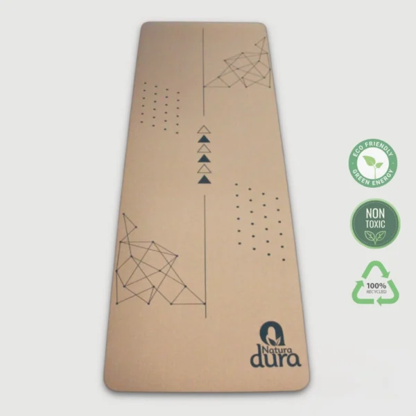NaturaDura Geometric Cork Yoga Mat - Image 3
