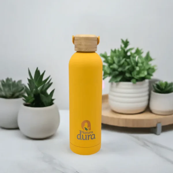 NaturaDura Premium Bamboo Lid Water Bottle (750ml)