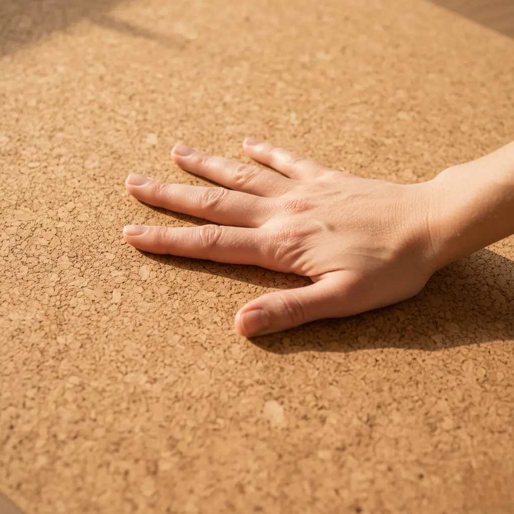 non-slip cork yoga mat texture that grips as you warm